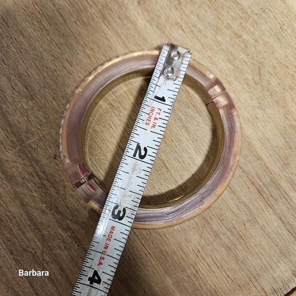 Alexis Bittar Pink and Crystal Frosted Hinged Bangle Bracelet - Picture 8 of 8